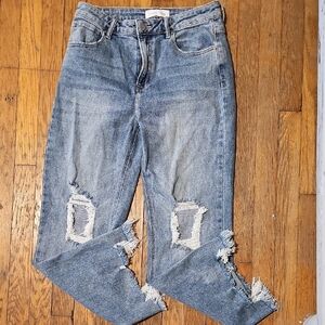 Women's Blue Distressed Jeans